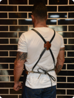 Hand Made Black & Brown Leather Apron