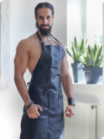 Hand Made Black Leather Apron