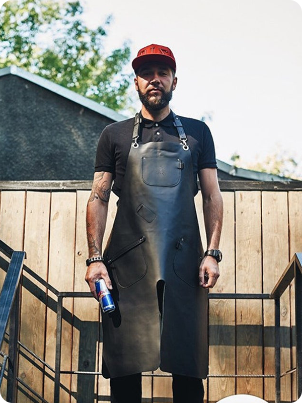 Hand Made Black Leather Apron