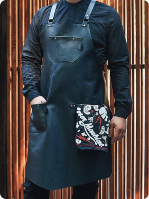 Hand Made Black Leather Apron