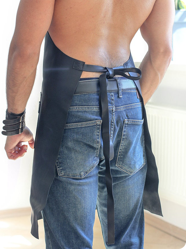 Hand Made Black Leather Apron