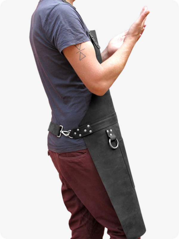 Hand Made Black Leather Apron (2)