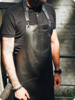 Hand Made Black Leather Apron