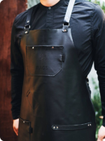 Hand Made Black Leather Apron