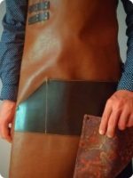 Hand Made Brown & Black Leather Apron