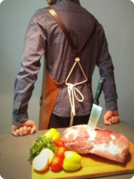 Hand Made Brown & Black Leather Apron