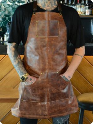 Hand Made Brown Leather Apron