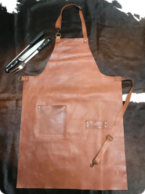 Hand Made Brown Leather Apron (1)