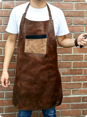 Hand Made Dark Brown Leather Apron