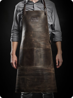 Hand Made Dark Brown Leather Apron