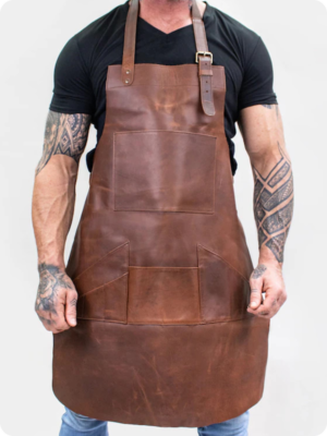 Hand Made Dark Brown Leather Apron