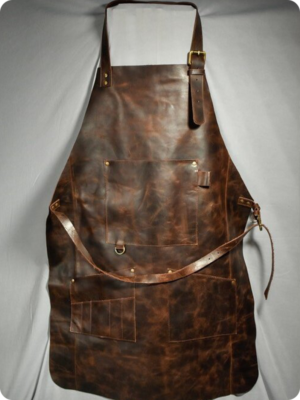 Hand Made Dark Brown Leather Apron