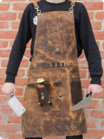 Hand Made Dark Brown Leather Apron