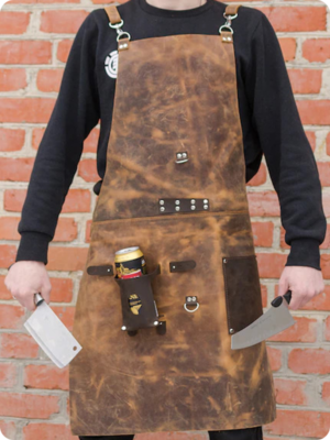 Hand Made Dark Brown Leather Apron