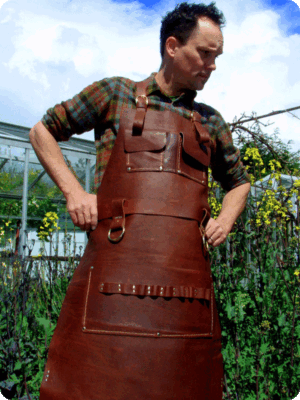 Hand Made Dark Brown Leather Apron