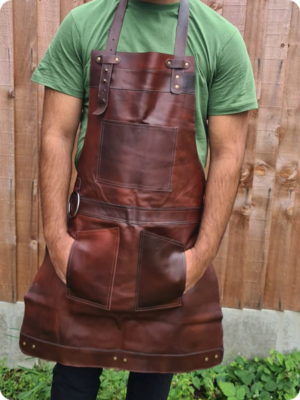 Hand Made Dark Brown Leather Apron