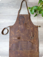 Hand Made Dark Brown Leather Apron