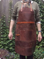 Hand Made Dark Brown Leather Apron