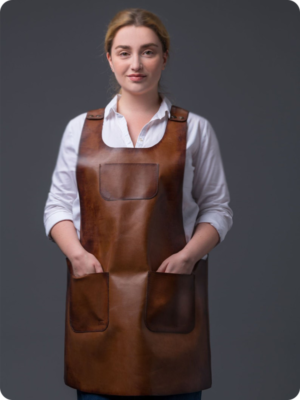 Hand Made Dark Brown Leather Apron