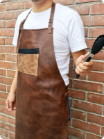 Hand Made Dark Brown Leather Apron