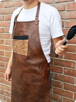 Hand Made Dark Brown Leather Apron
