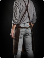 Hand Made Dark Brown Leather Apron