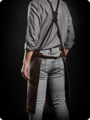 Hand Made Dark Brown Leather Apron
