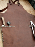 Hand Made Dark Brown Leather Apron