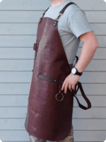 Hand Made Dark Brown Leather Apron