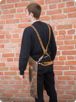 Hand Made Dark Brown Leather Apron