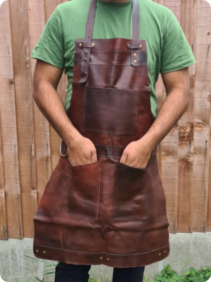 Hand Made Dark Brown Leather Apron