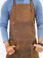 Hand Made Dark Brown Leather Apron (2)