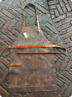 Hand Made Dark Brown Leather Apron