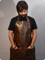 Hand Made Dark Brown Leather Apron