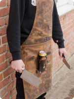 Hand Made Dark Brown Leather Apron
