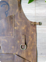 Hand Made Dark Brown Leather Apron