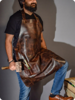 Hand Made Dark Brown Leather Apron