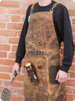 Hand Made Dark Brown Leather Apron