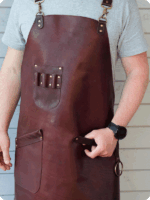 Hand Made Dark Brown Leather Apron
