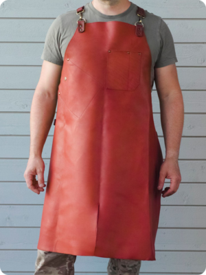 Hand Made Red Leather Apron