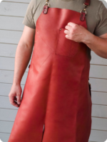 Hand Made Red Leather Apron
