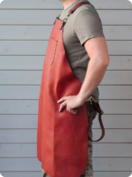 Hand Made Red Leather Apron