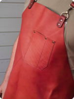 Hand Made Red Leather Apron