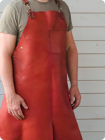 Hand Made Red Leather Apron