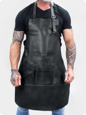 Hand Made Black Carpenter Leather Apron