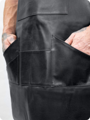 Hand Made Black Carpenter Leather Apron