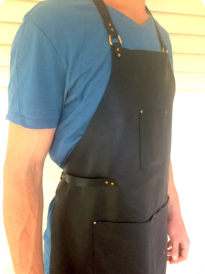 Hand Made Black Carpenter Leather Apron