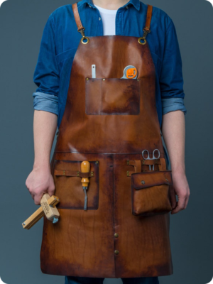 Hand Made Brown Carpenter Leather Apron