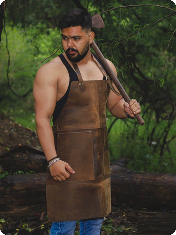 Hand Made Brown Carpenter Leather Apron