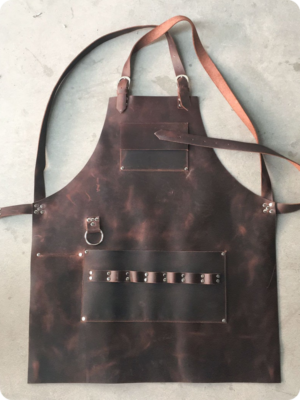 Hand Made Dark Brown Carpenter Leather Apron